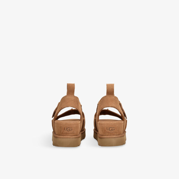 Сандалии замшевые Ugg Goldenstar на платформе, рыжевато-коричневый — фото 4