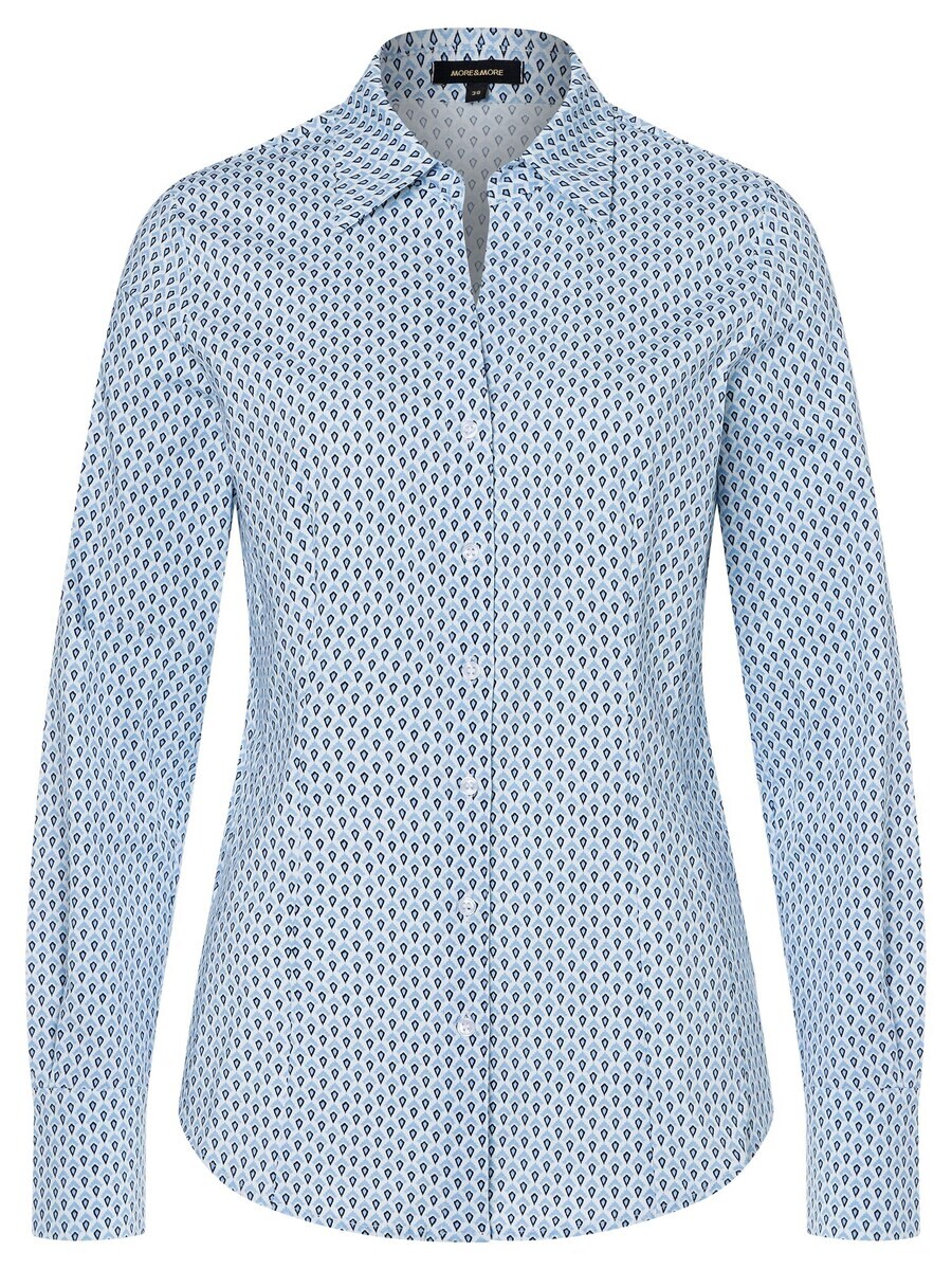

Рубашка MORE & MORE Blouse Billa, темно-синий/светло-синий