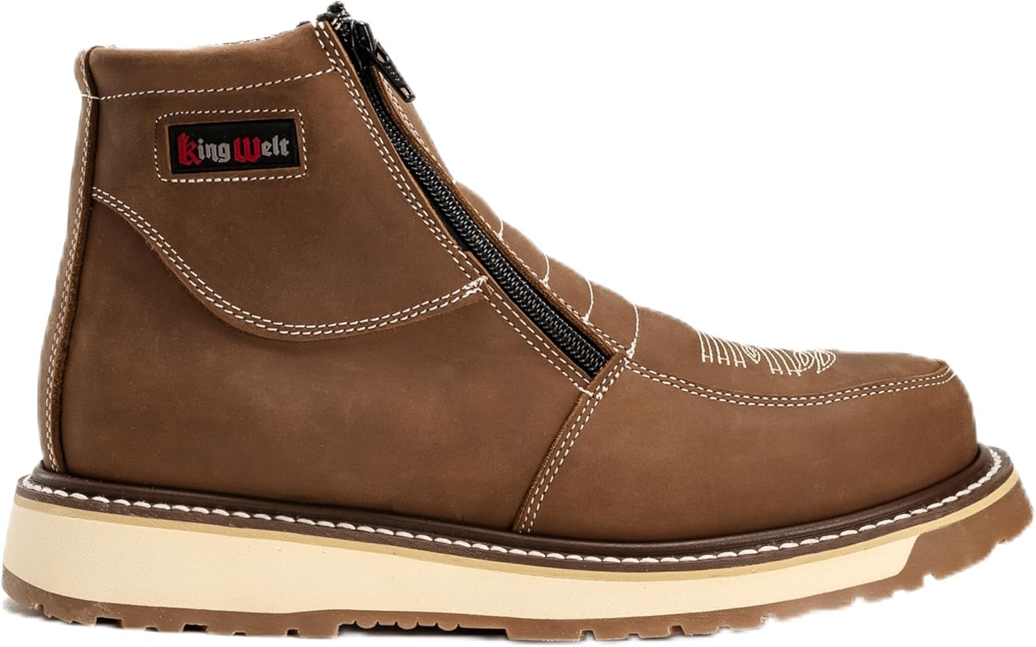 

Ботинки для работы мужские King Welt Ultra Flex 6 1335 Medallion с двойной молнией, двойной плотностью, противоскользящие, легкие, с композитным носком, для повседневного использования, initial