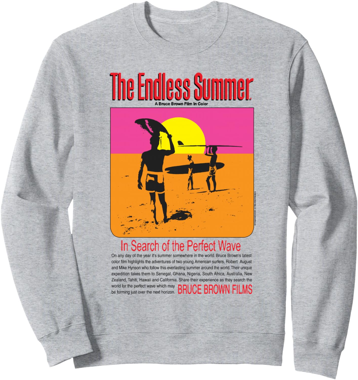 

Толстовка с оригинальным постером к фильму «Бесконечное лето», серая Endless Summer