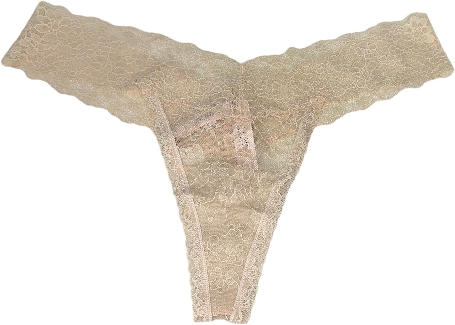 

Трусики-стринги Victoria's Secret All Over Lace, цвет Beige/Marzipan