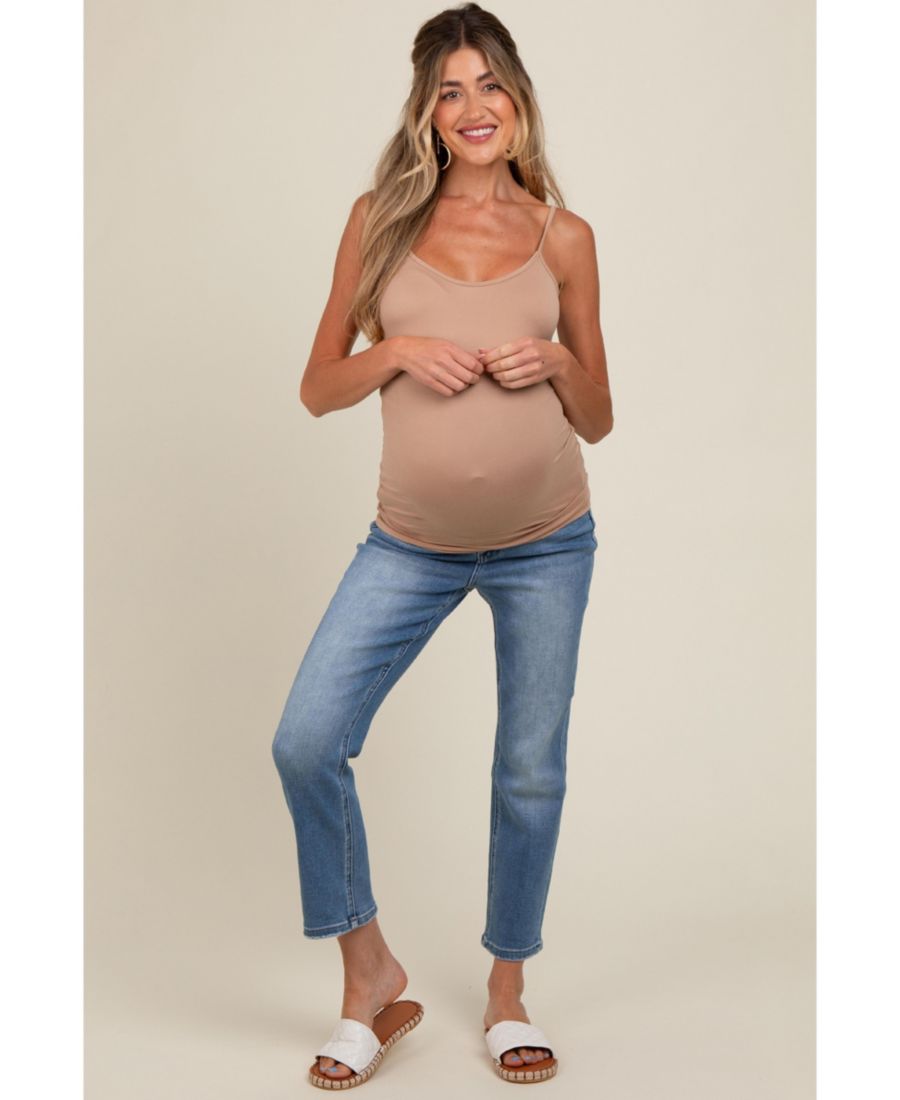 

Синие узкие прямые джинсы для беременных, укороченные до щиколотки Pinkblush, Blue