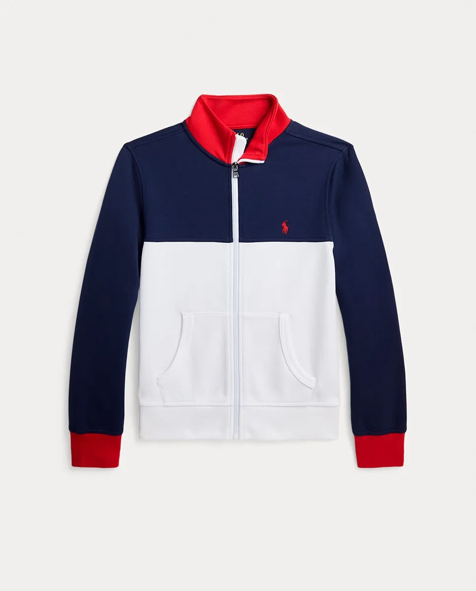 

Трехцветная толстовка для мальчика на молнии Polo Ralph Lauren, мультиколор