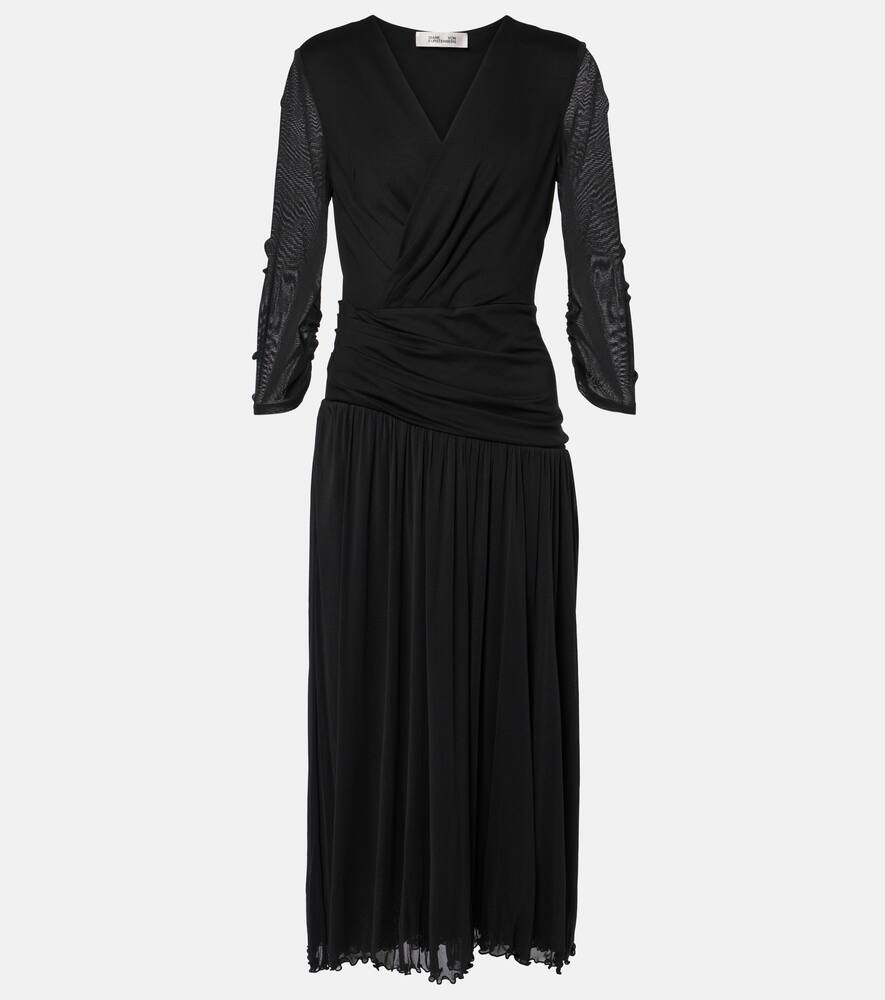 

Платье миди Gaj mesh Diane von Furstenberg, Black 87%visocse, 10%nylon, 3%spandex, trim:100%nylon