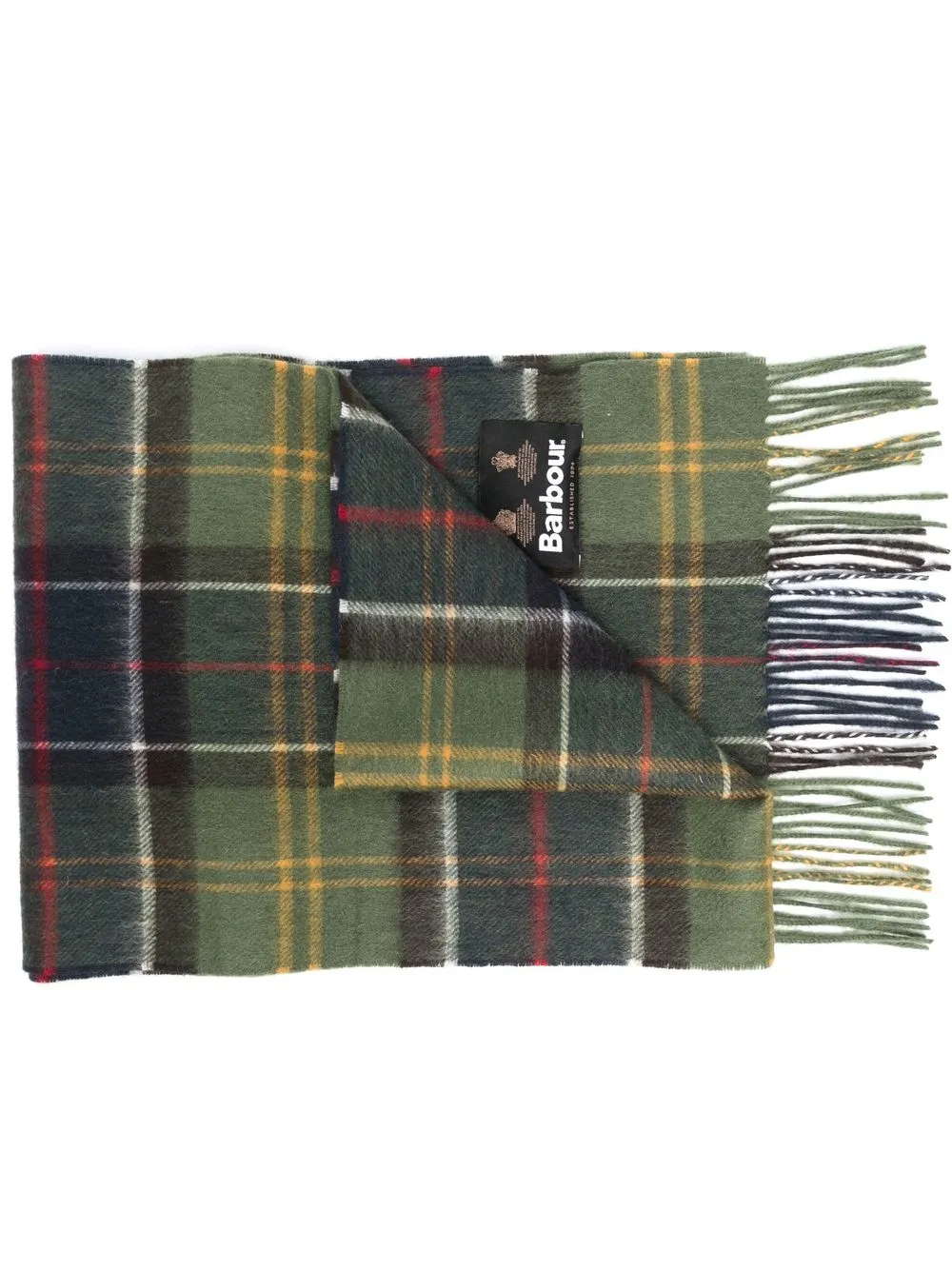 

Клетчатый шарф с нашивкой-логотипом Barbour, зеленый