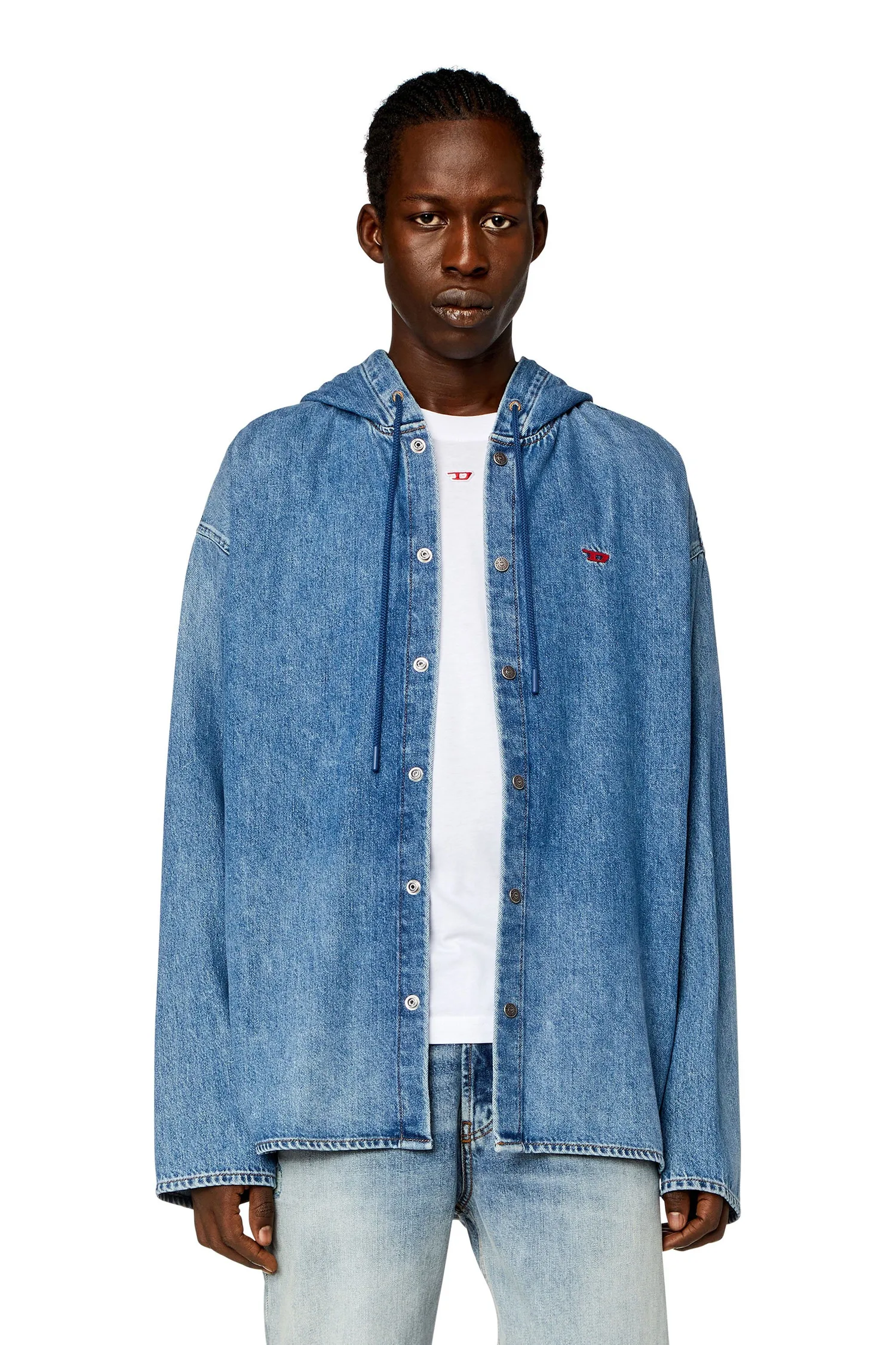 Мужская джинсовая рубашка D-DEWNY-HOOD Diesel, Indigo Blue
