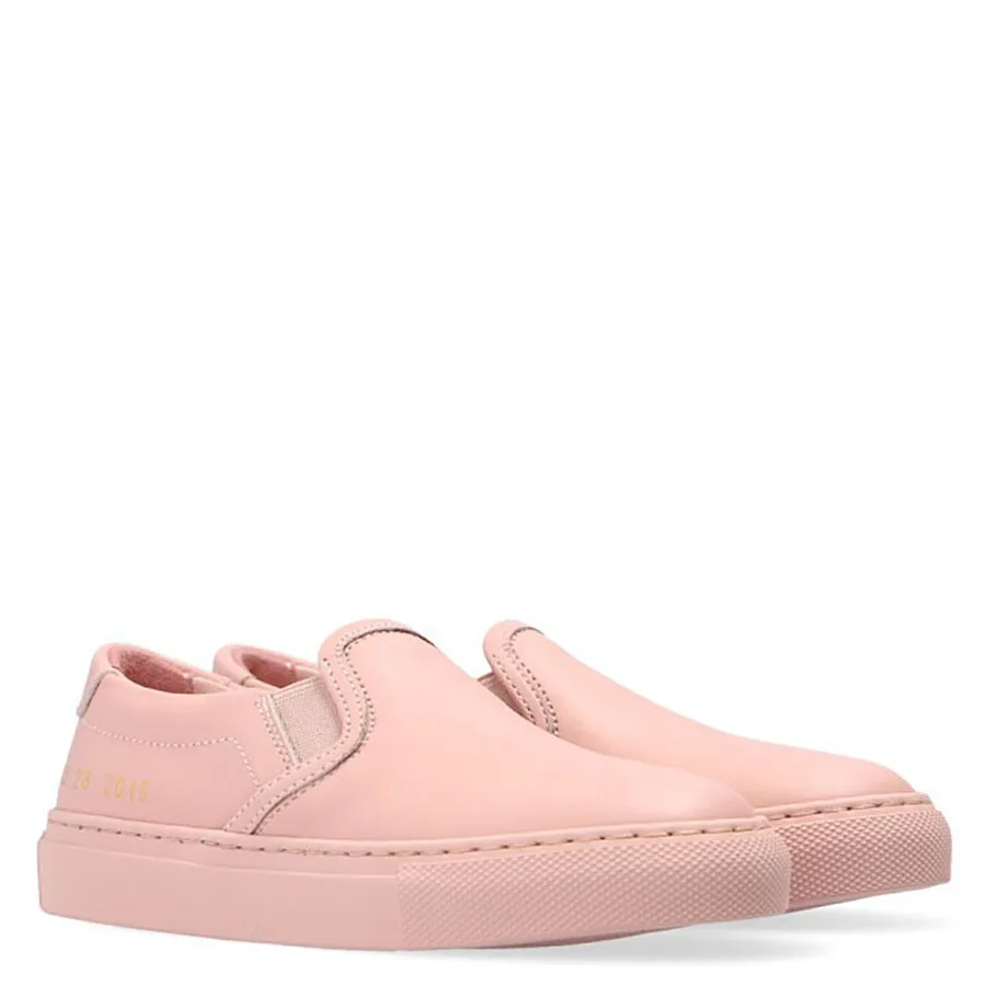 Детские розовые кожаные слипоны Common Projects, розовый — фото 2