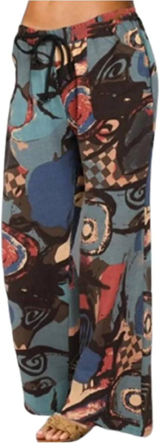 

Женские богемные широкие брюки FZYLQY с эластичным шнурком