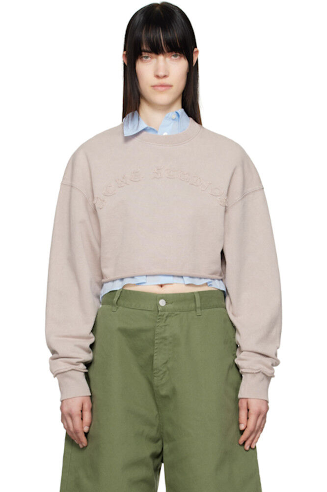 

Серая укороченная толстовка с логотипом Acne Studios