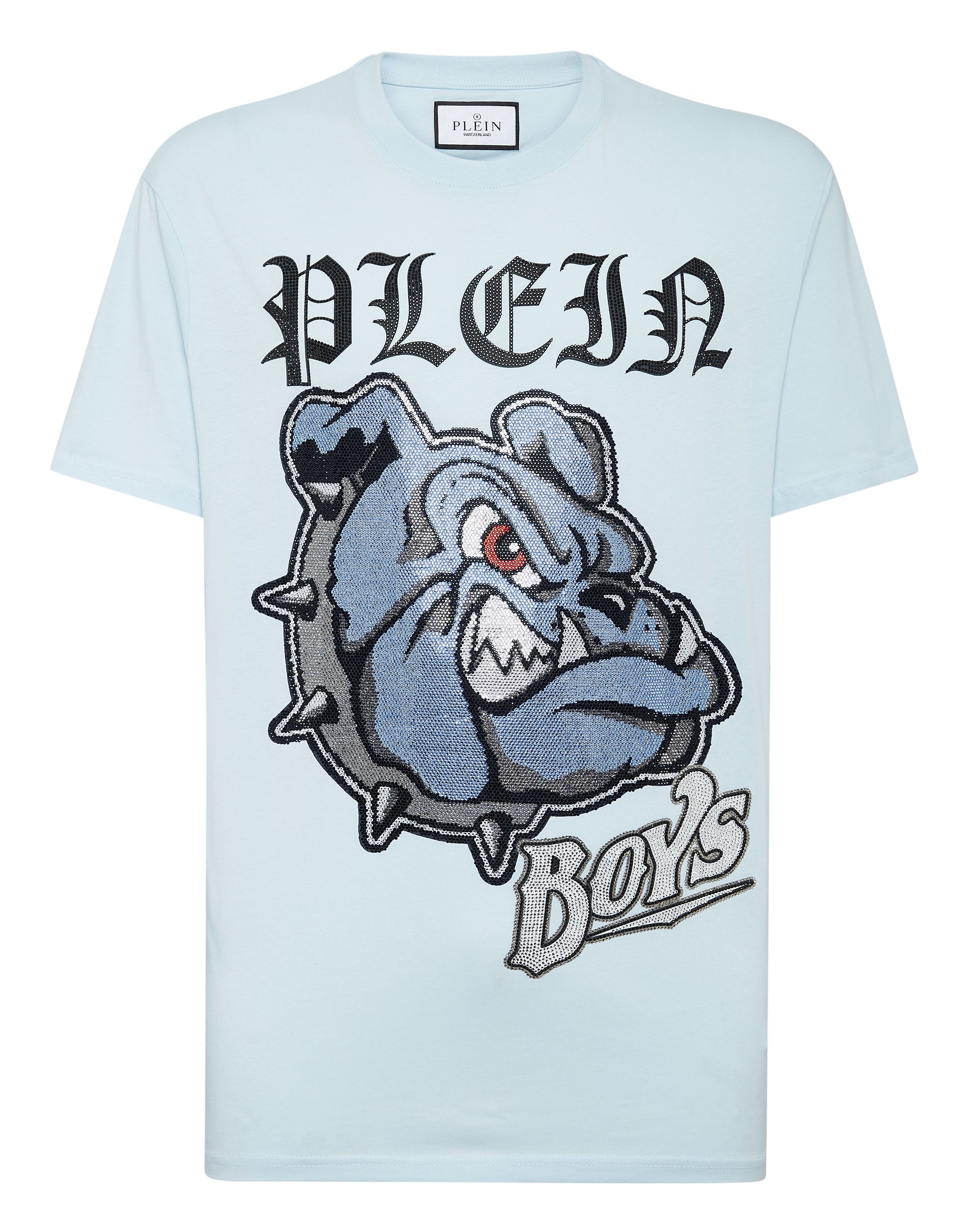 

Футболка с круглым вырезом SS Bulldogs PHILIPP PLEIN, светло-голубой