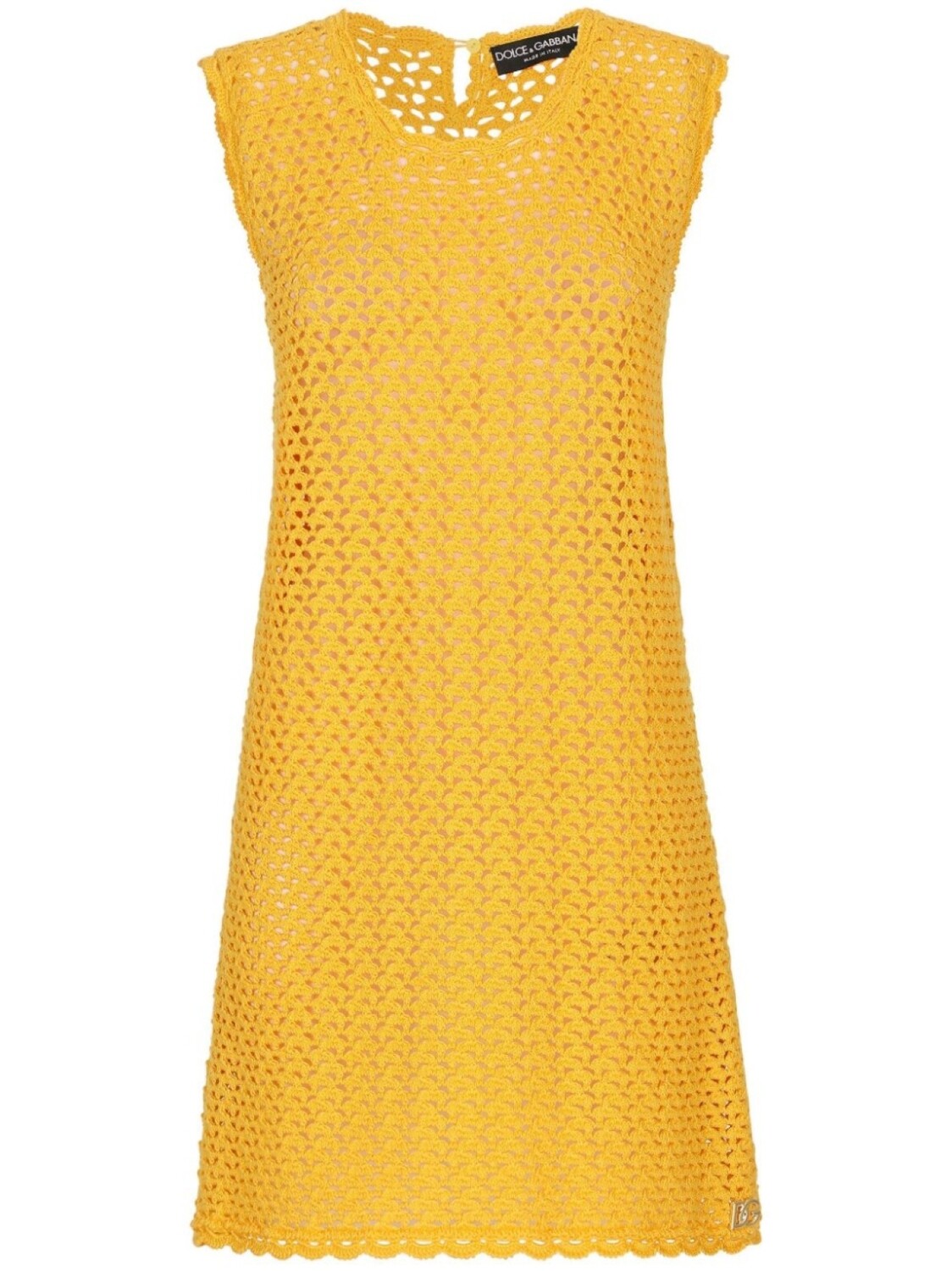 

Dolce & Gabbana платье мини в технике кроше, желтый