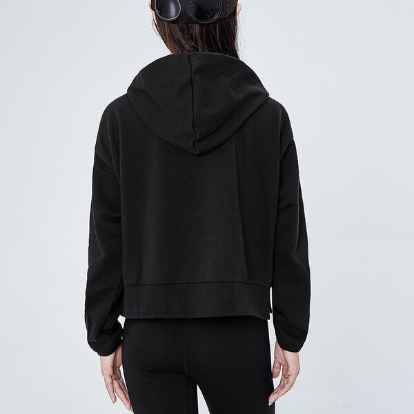 Свитер embroidered logo big pocket short sports hoodie black Nike, черный — фото 4
