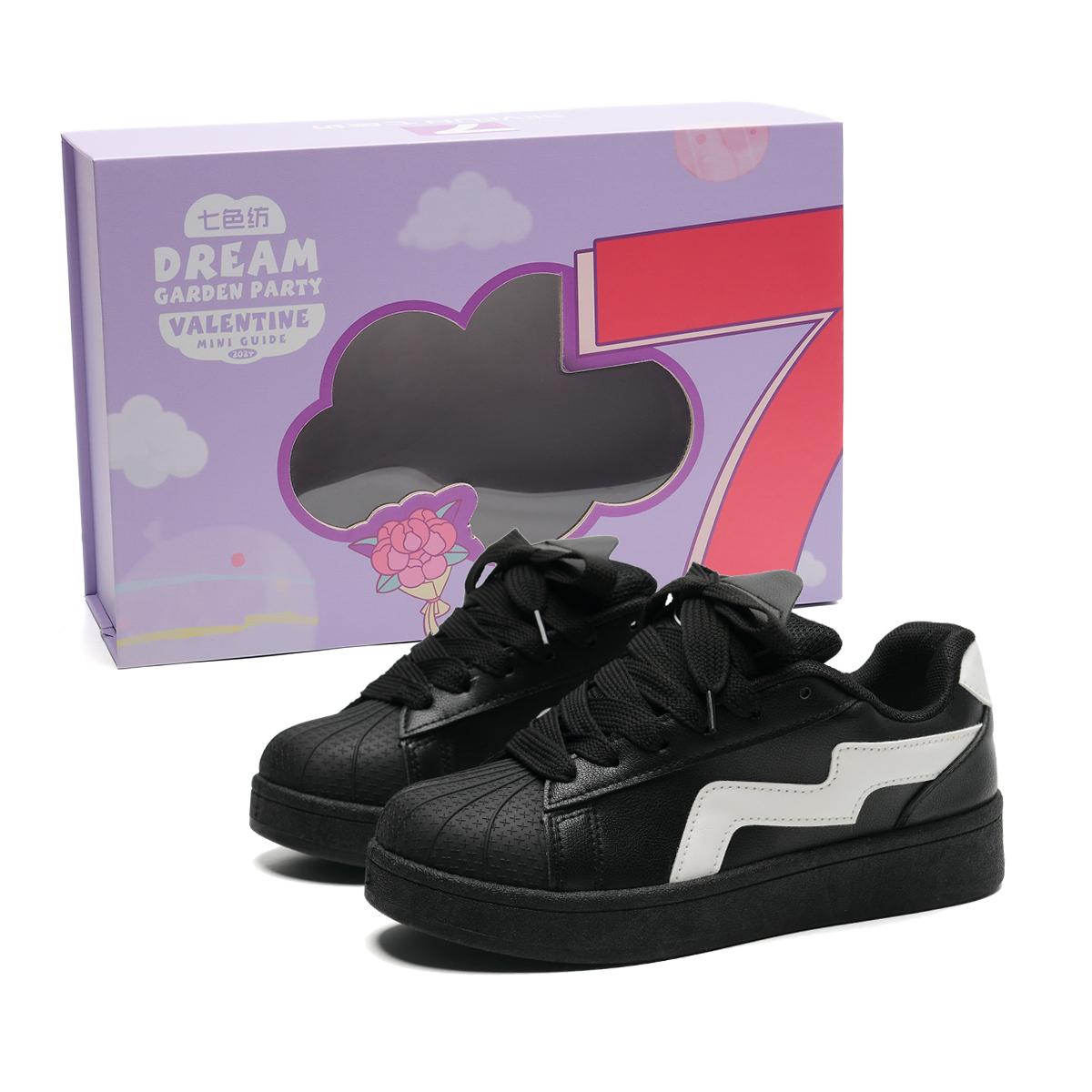 

7 SEVFUN Скользоустойчивые унисекс лоу-топ скейтерские кроссовки розово-белые и черно-белые, цвет Black White