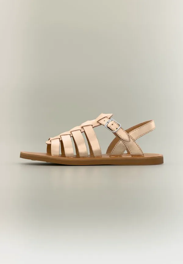 Сандалии с ремешками плажетт Pom D'Api, Rose-Gold Coloured