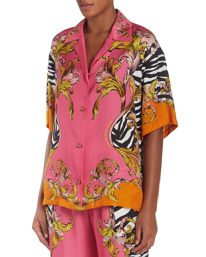 

Рубашка с принтом Camicia Versace Jeans Couture, розовый