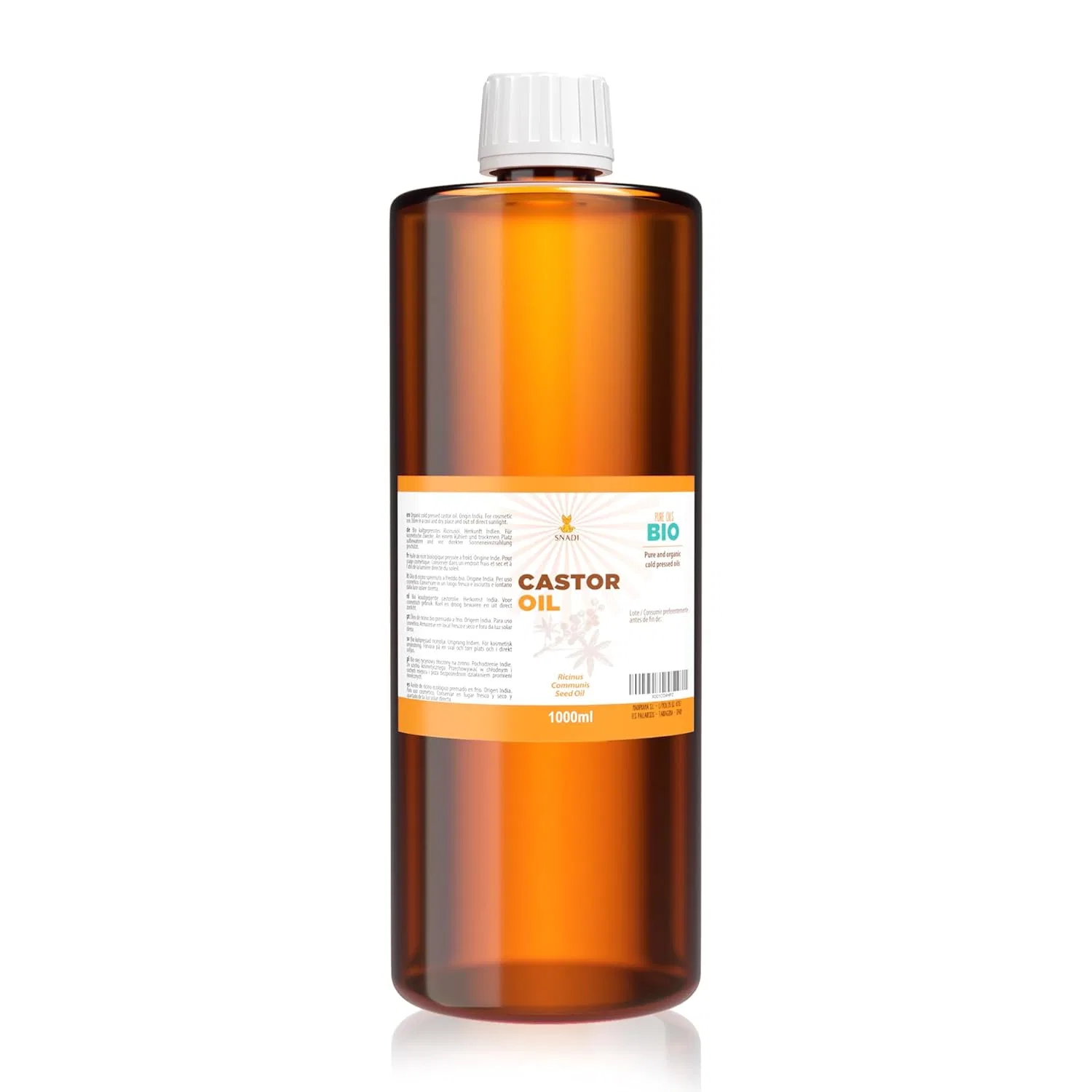 Органическое касторовое масло холодного отжима Pure Organic Snadi