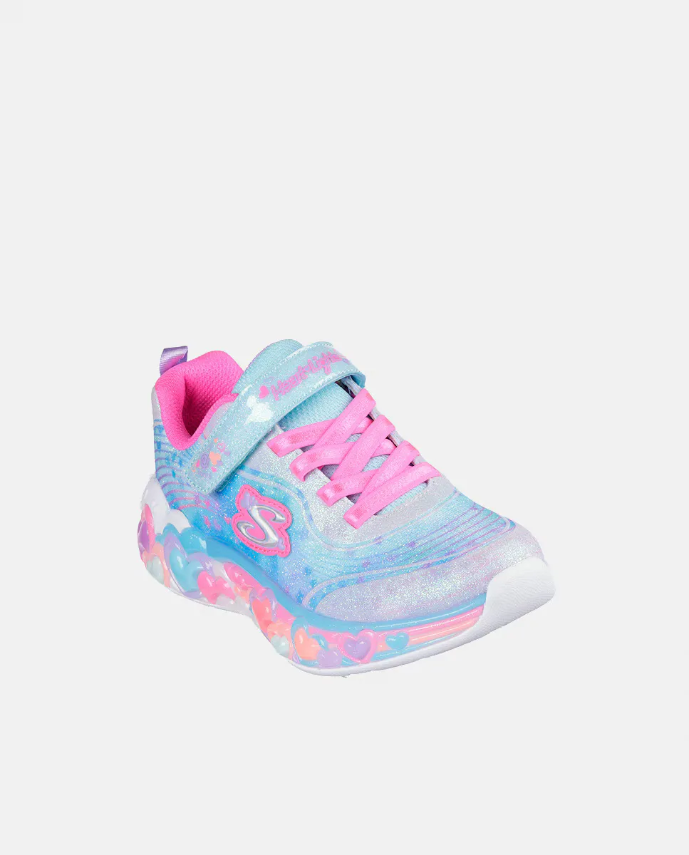 

Кроссовки для девочек с подсветкой Skechers, бирюзовый