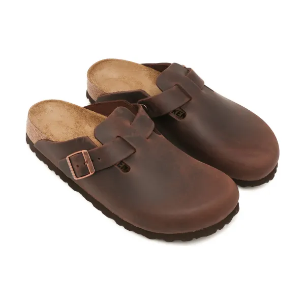 Кожаные бостонские сандалии-мюли Birkenstock, коричневый — фото 2