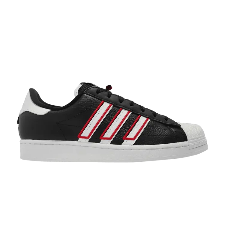 

Кроссовки adidas Superstar 'Black White Vivid Red', черный