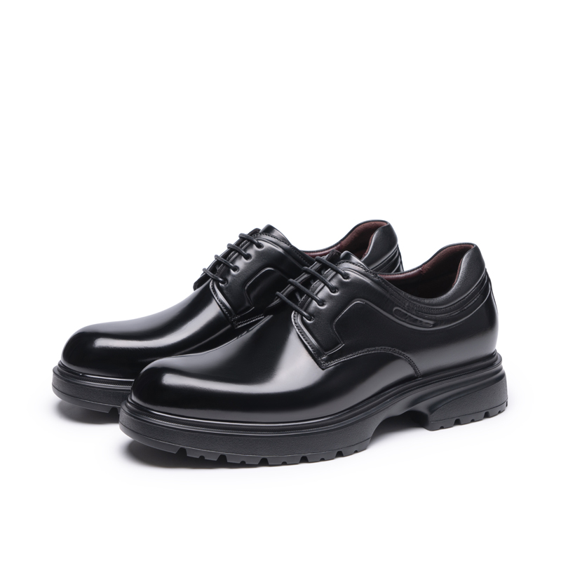 CHRISDIEN DENY Дерби кэжуал мужские черные [крокодиловый принт], цвет [Crocodile Pattern Box]Black — фото 2