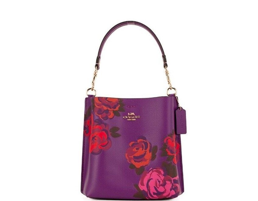 

Сумка-ведро Mollie 22 Small из шагреневой кожи с цветочным принтом Coach