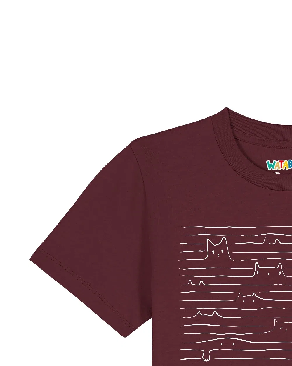 Детское хлопковое футболка Wat? Apparel, винный — фото 3