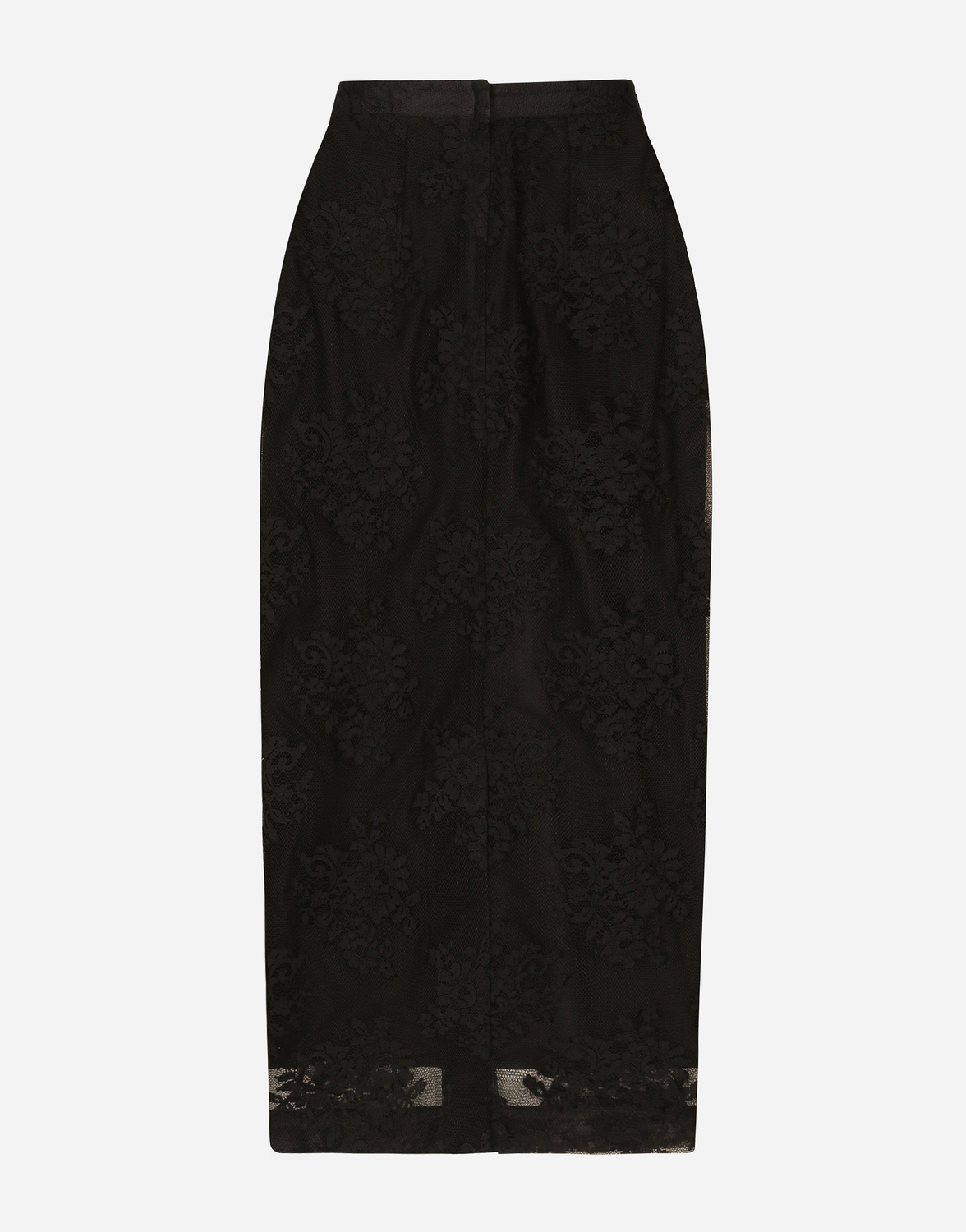 Кружевная юбка-карандаш с разрезом Dolce & Gabbana, черный — фото 2
