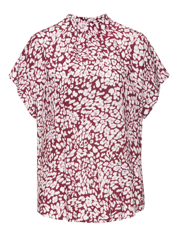 

Блузка с короткими рукавами и бордовым анималистичным принтом LASCANA