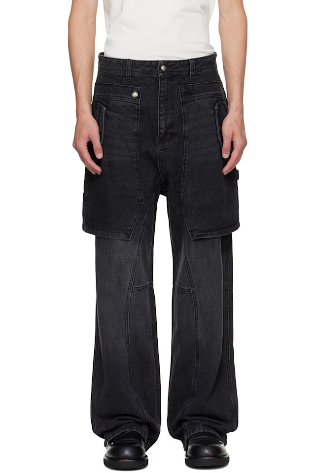 

Andersson Bell Черные джинсы-клеш с широкими штанинами "Раптор"