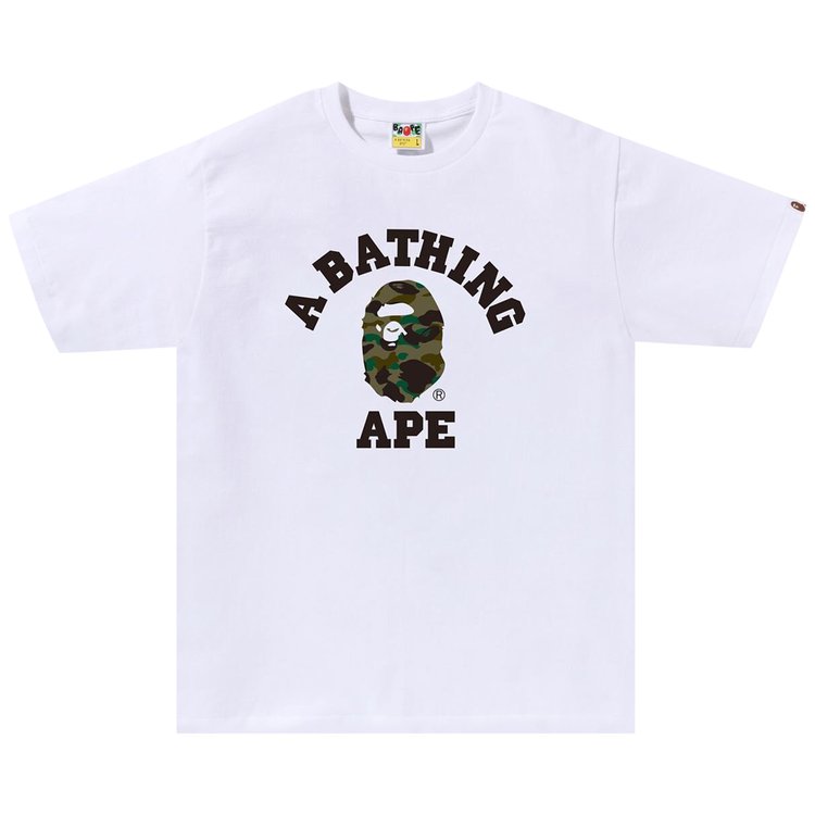 

Футболка BAPE 1st Camo College 'White/Green', белый