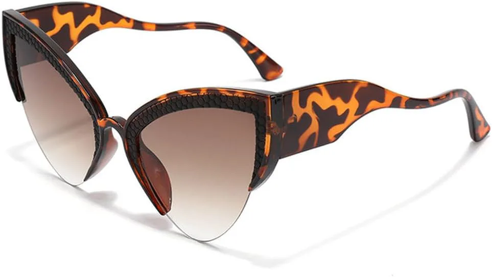 

Женские солнцезащитные очки «Кошачий глаз» в форме треугольника, персонализированные, модные, для уличной фотографии, с защитой от УФ-излучения UV400 MTZJH, Leopard