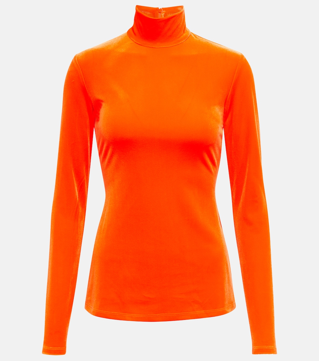 

Бархатный топ с высоким воротом Victoria Beckham, Fluorescent Orange