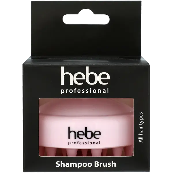 Щетка для мытья волос и массажа головы, розовая, 1 шт. Hebe Professional Shampoo brush — фото 2