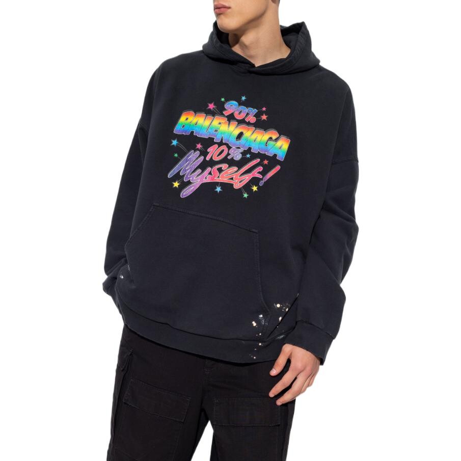 Толстовка мужская Balenciaga Oversize, черный — фото 4