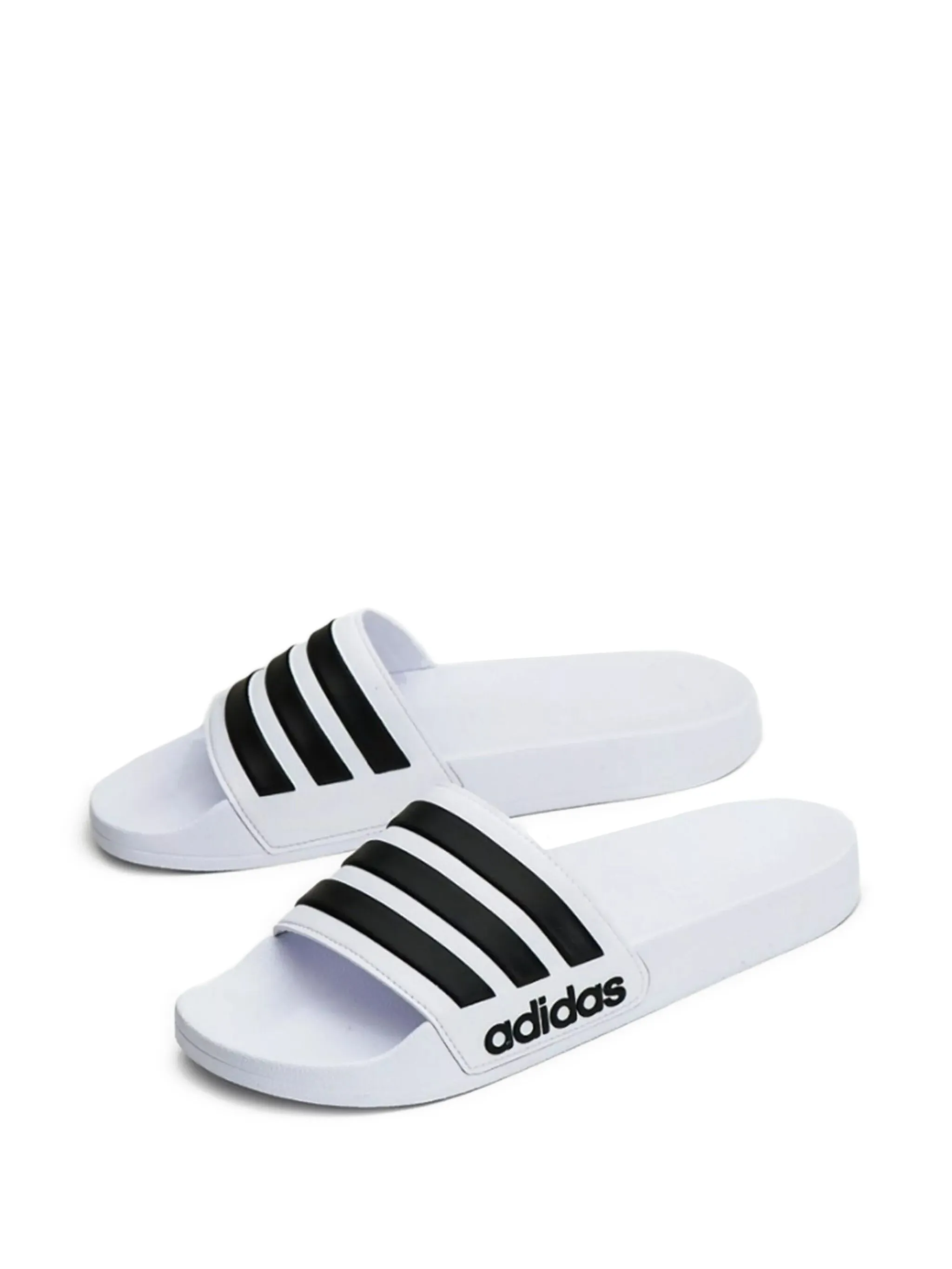 Шлепанцы с полосками Adidas, белый — фото 2