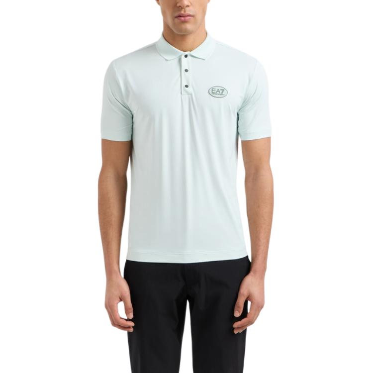 EMPORIO ARMANI Футболка-поло EA7 SS25 мужская светло-зеленая — фото 3