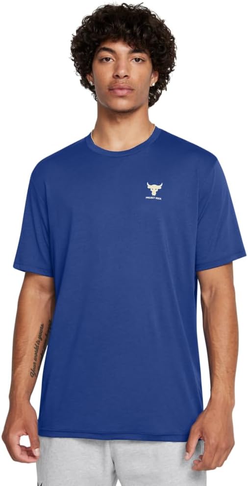 

Мужская футболка с коротким рукавом Under Armour Project Rock Simple, (432) Tech Blue/Silt, Синий, Мужская футболка с коротким рукавом Under Armour Project Rock Simple, (432) Tech Blue/Silt
