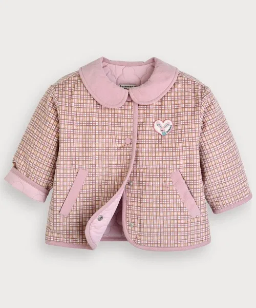 Детская куртка reversible quilted jacket moimoln розовая — фото 3