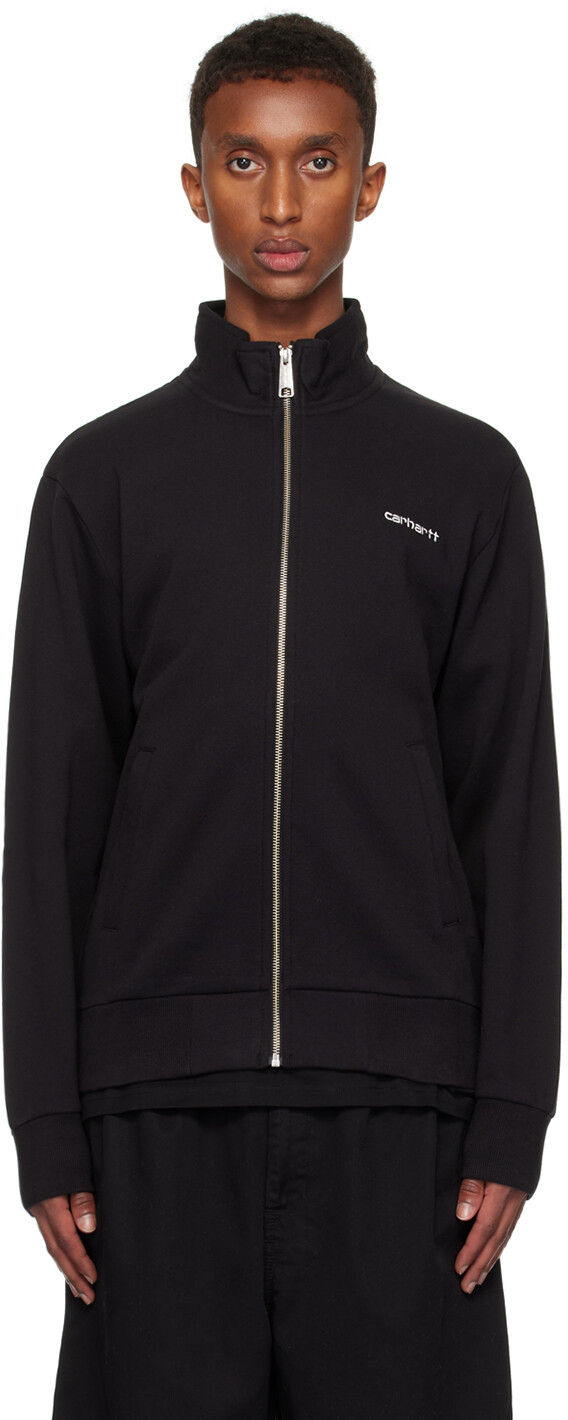 

Черная толстовка с вышитым текстом Carhartt Work In Progress, черный/белый