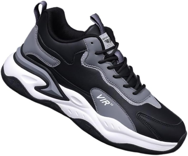 

Мужские модные спортивные кроссовки - сетчатый материал для вентиляции, противоскользящие и износостойкие, легкие и удобные, подходят для бега, активного отдыха на свежем воздухе и повседневного использования Fmshi, черный