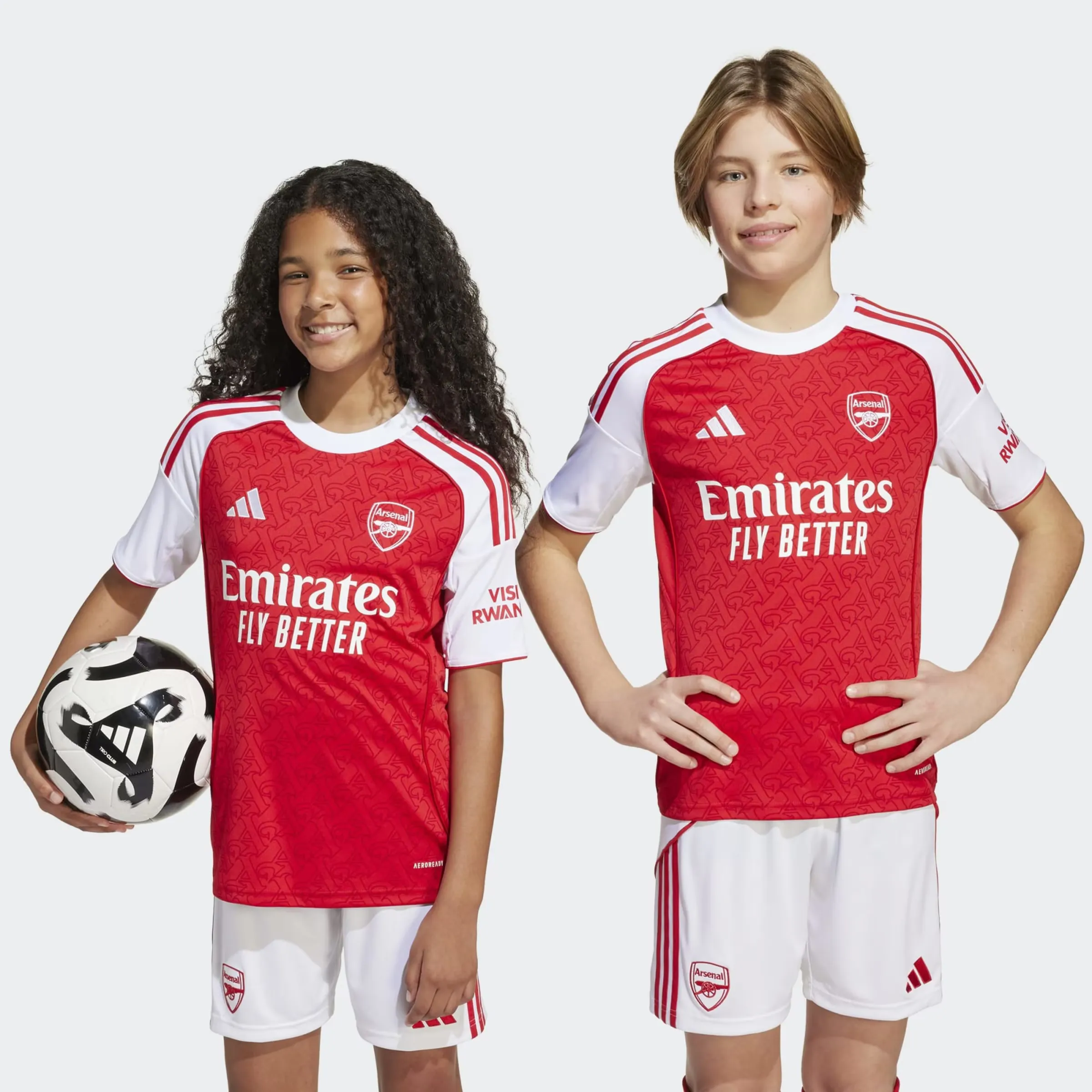 

Детская футболка домашняя форма Arsenal FC 2025-2026 adidas, красный