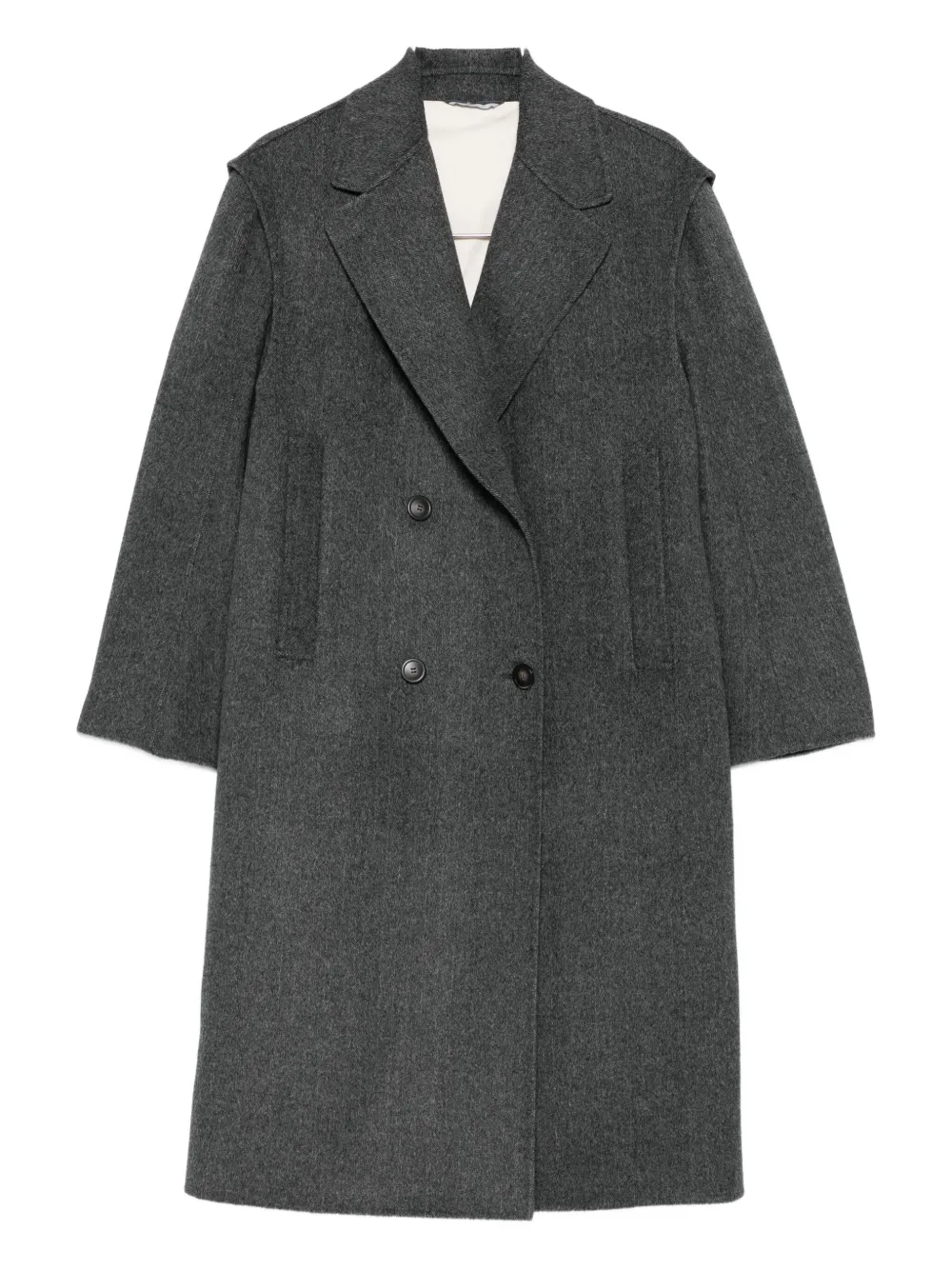 

Двубортное шерстяное пальто Weekend Max Mara, серый