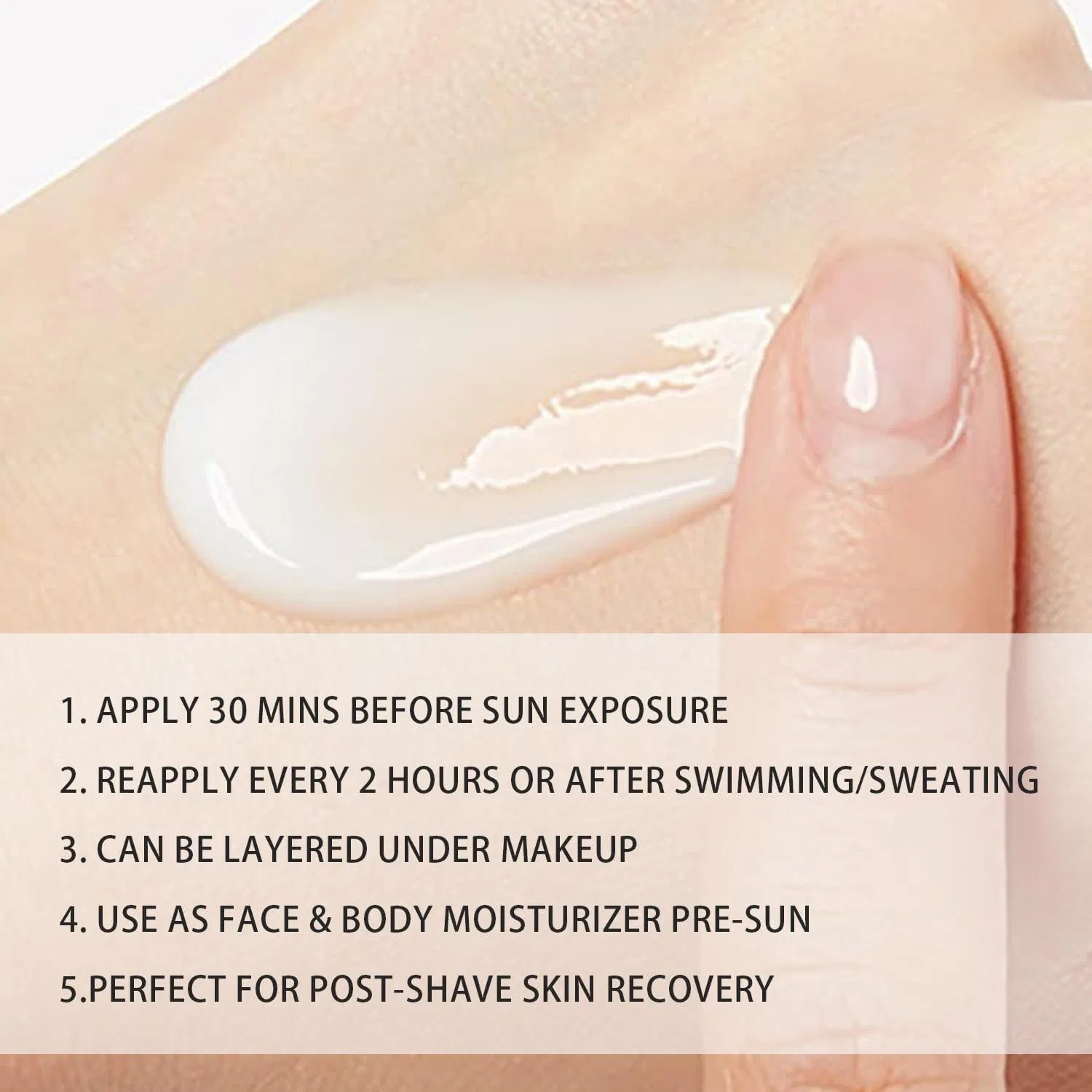 Солнцезащитный крем для лица SPF 50+ White, Generic, 50 мл, белый — фото 2
