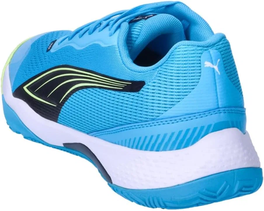 Кроссовки Puma Unisex Solarstrike III для игры в помещении, Luminous Blue Club Navy Fizzy Apple — фото 4