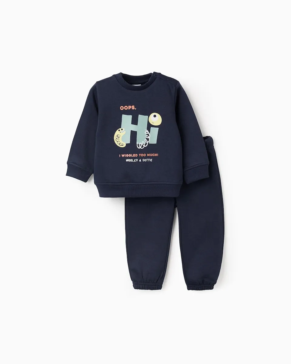 

Детский спортивный комплект на вешалке с принтом Zippy, темно-синий