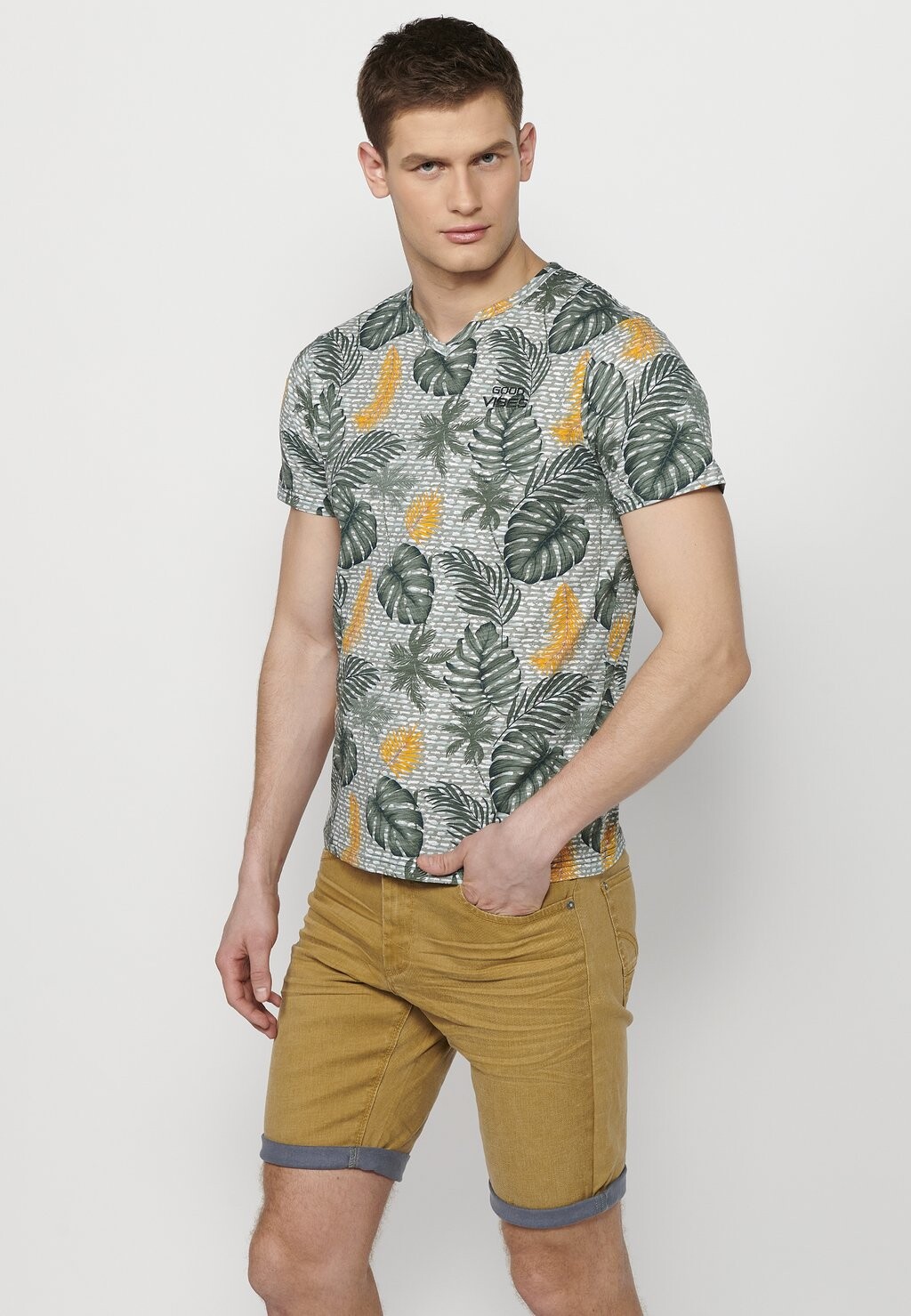 

Футболка с принтом Short Sleeve Koroshi, хаки
