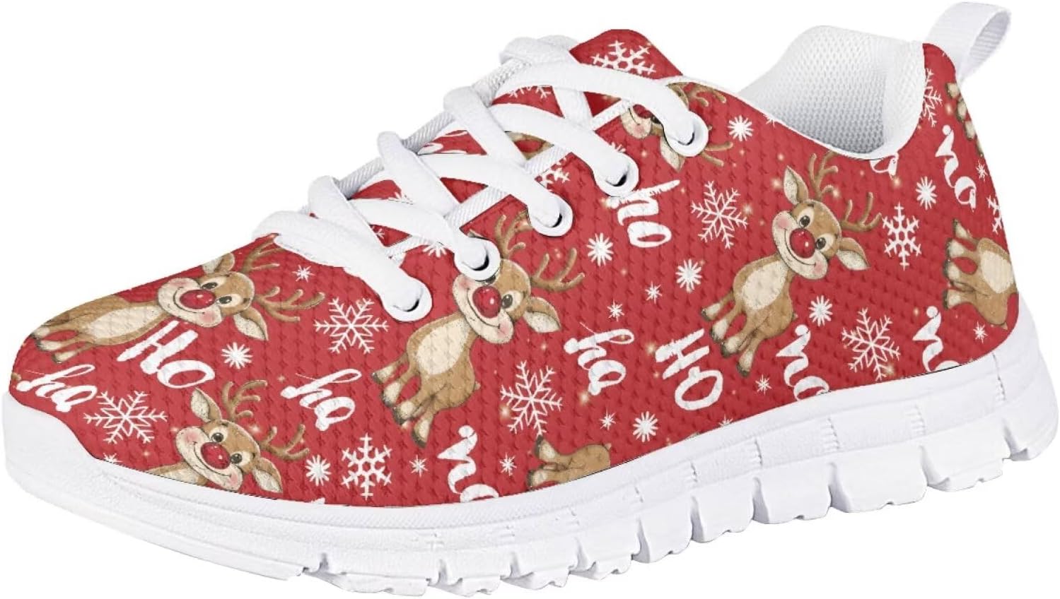 

Кроссовки Forchrinse для мальчиков и девочек на Рождество, детские шнурованные теннисные кроссовки, легкие, дышащие, для ходьбы и бега, Christmas Deer