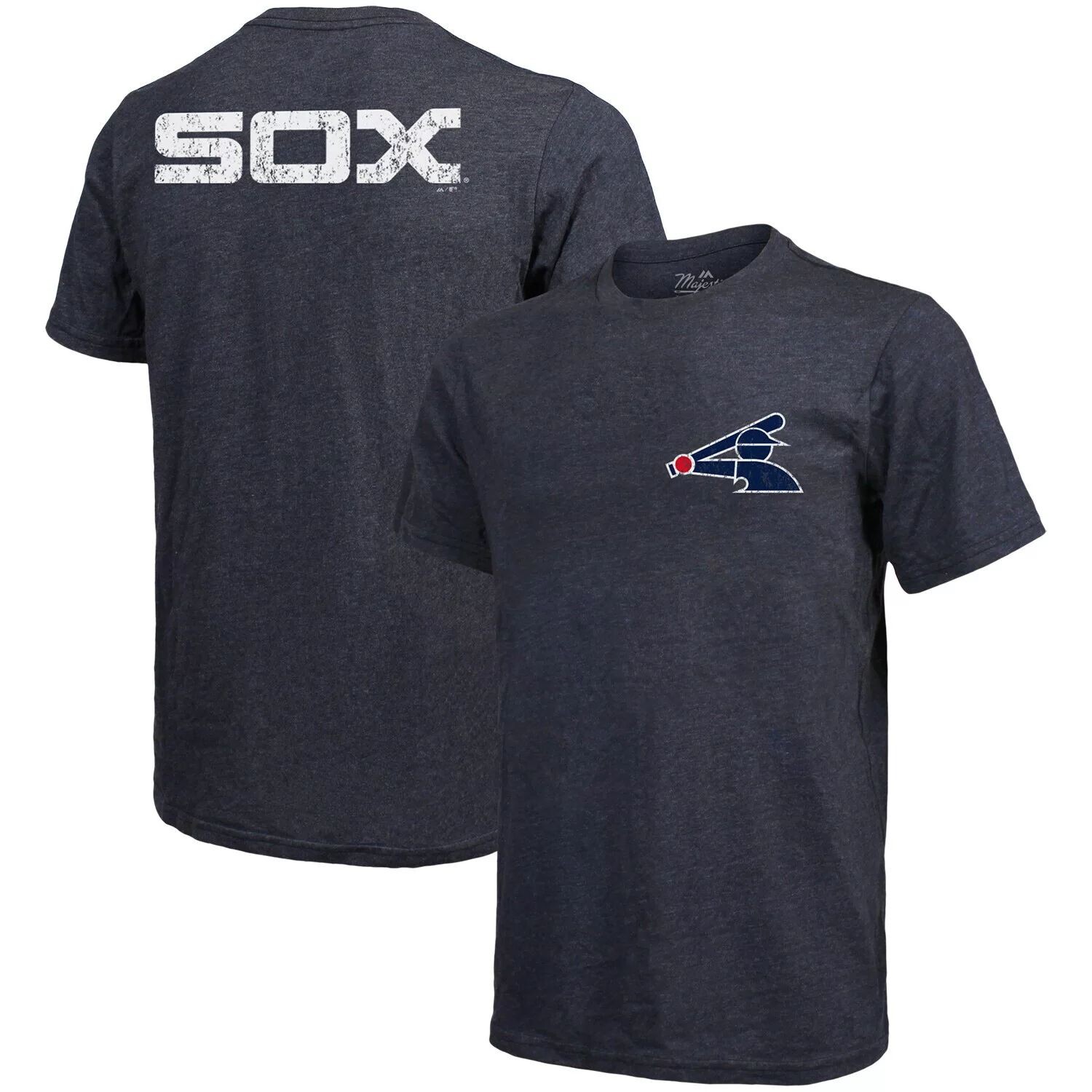 

Мужская футболка темно-синего цвета с логотипом Chicago White Sox Throwback Tri-Blend Majestic, Синий, Мужская футболка темно-синего цвета с логотипом Chicago White Sox Throwback Tri-Blend Majestic
