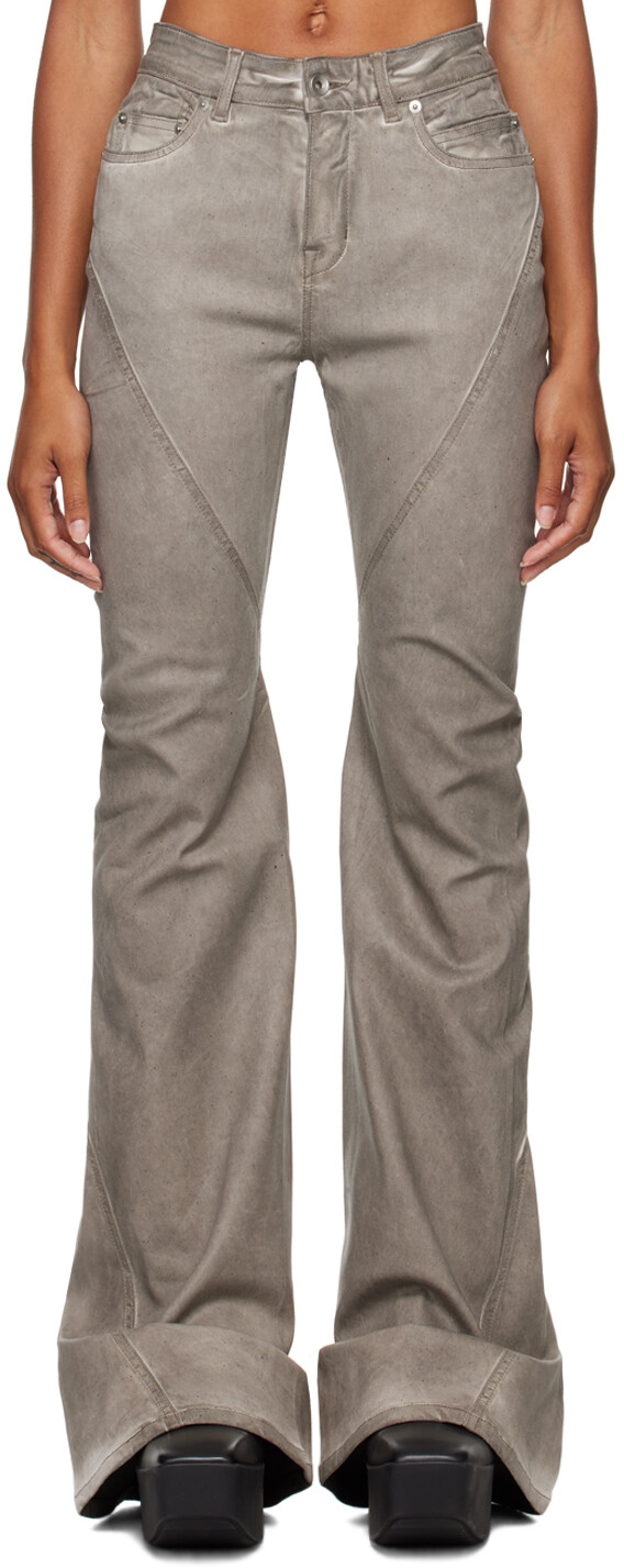 

Серые джинсы Porterville Bias Bootcut Rick Owens DRKSHDW, Dust