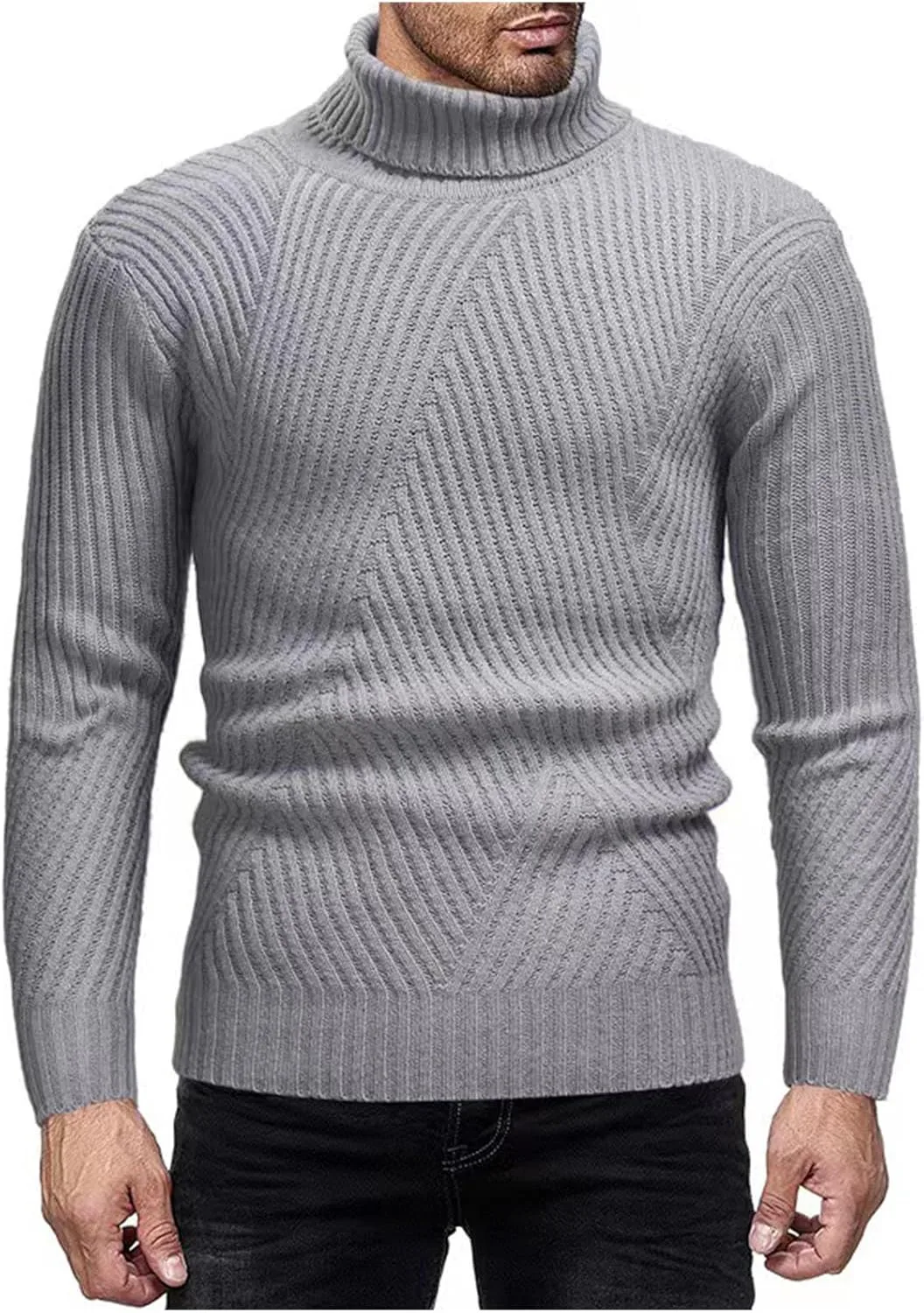 

Мужской водолазка slim fit длинный рукав легкий вязаный пуловер Mrmaere